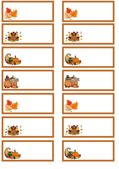 Free Printable Thanksgiving Place Setting Cards