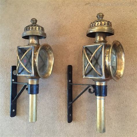 Antiques Atlas Pair Of Brass Carriage Lanterns Fully Rewired