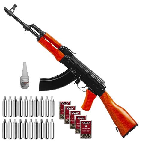 Rifle Ak 47 Co2 Kalashnikov Airgun 45mm Full Metal Kit Prime Guns