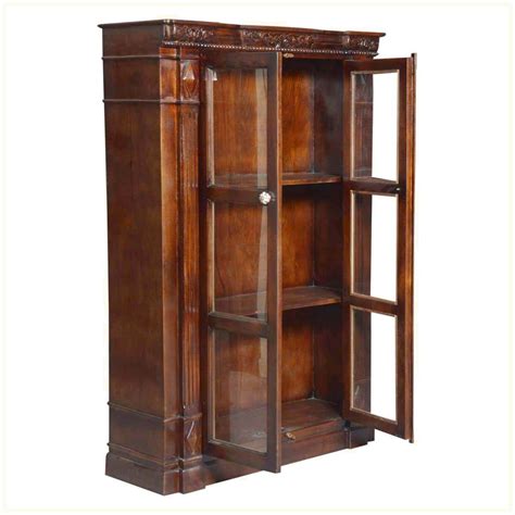 Bookshelves have doors that protect the books from external influences such as dust and air pollution. Preston Traditional Solid Wood Glass Door Barrister Bookcase