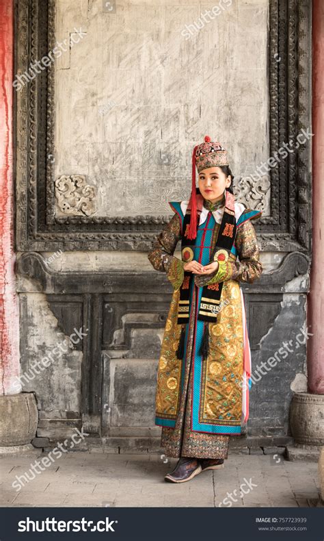 Young Mongolian Woman Traditional 13th Century Stock Photo 757723939