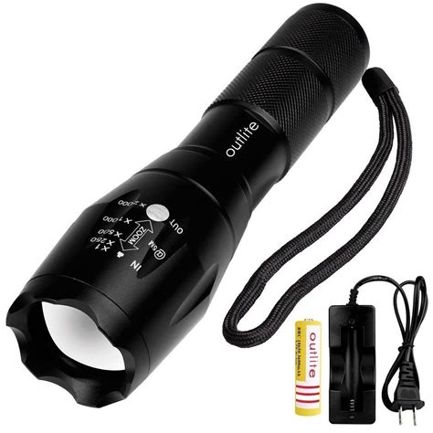 Outlite A100 High Powered Handheld Flashlight Rechargeable 18650
