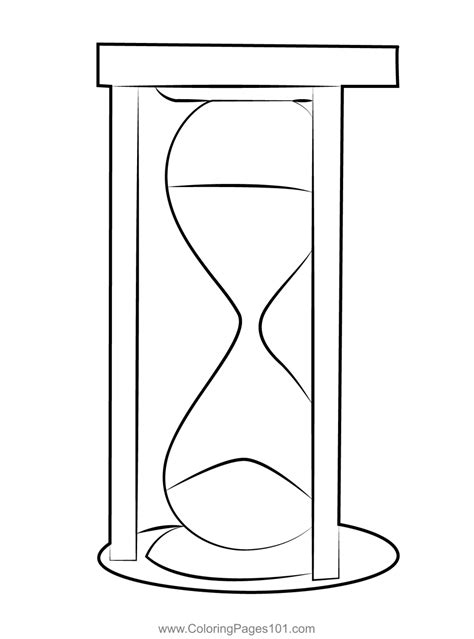 Hourglass Clock Coloring Page For Kids Free Clocks Printable Coloring