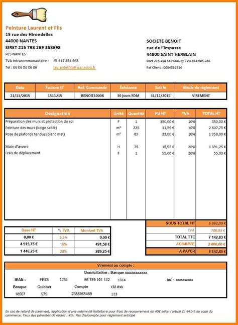 Modele De Facture Gratuit Sur Excel Financial Report