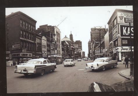 Real Photo Buffalo New York Downtown Street Scene Old Cars Ny Postcard