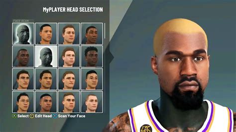 Kanye West Face Creation Tutorial Nba 2k20 Youtube