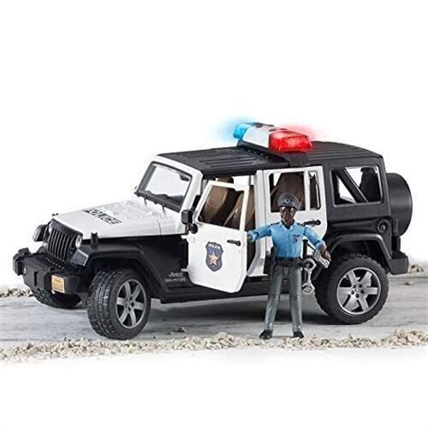 Bruder Toys Jeep Rubicon Police Car Dark Skin Policeman 02527 New