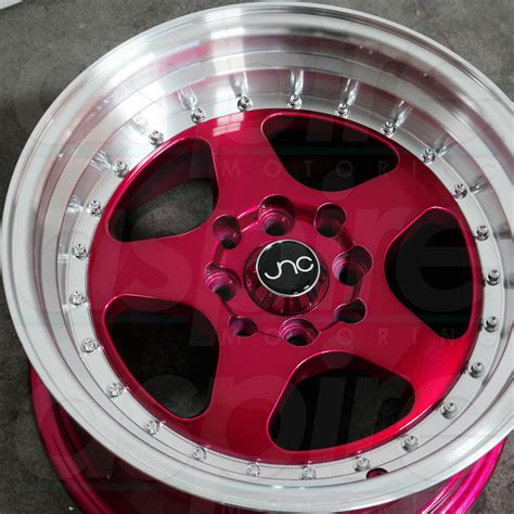 One 17x9 Jnc 010 5x1143 25 Candy Red Machine Lip Wheel Rims Wheels