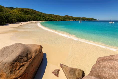 Anse Lazio Tropical Beach At Praslin Island Seychelles Stock Image