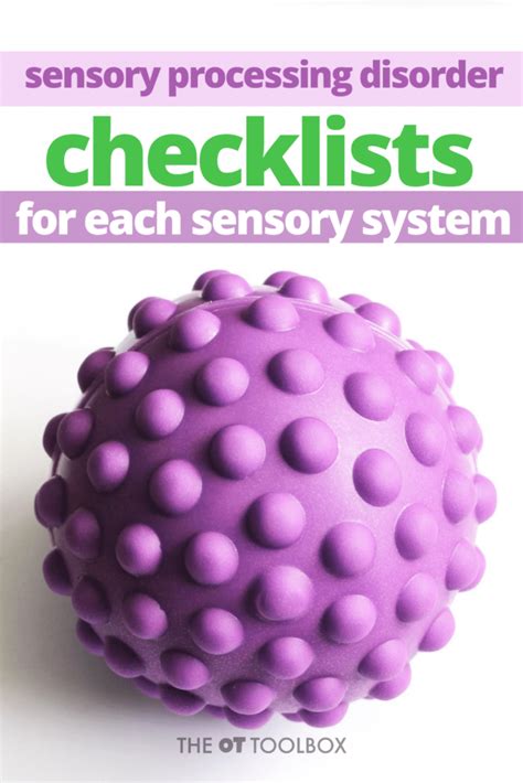 Sensory Processing Disorder Checklist The Ot Toolbox Sensory