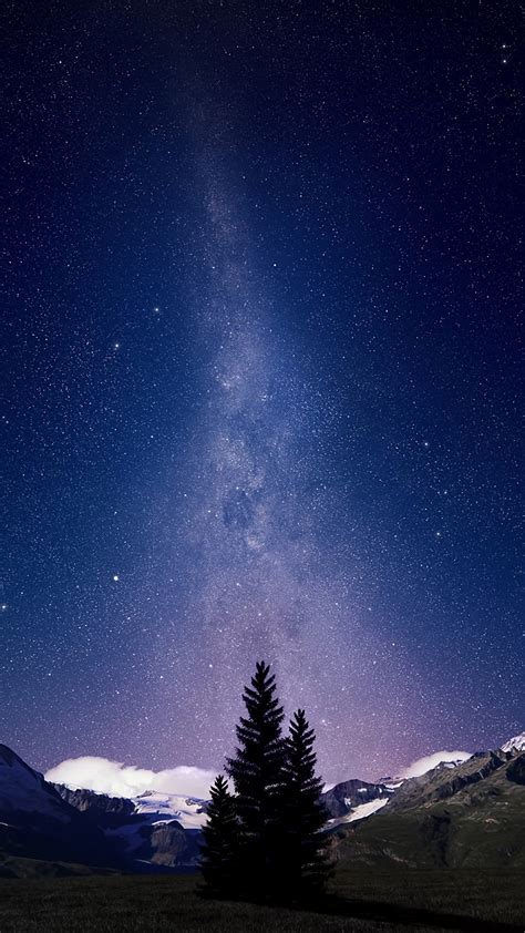 Night Sky Stars Mountain Scenery Landscape 4k 4752 Wallpaper