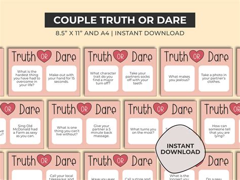 date night truth or dare cards date night idea date night etsy