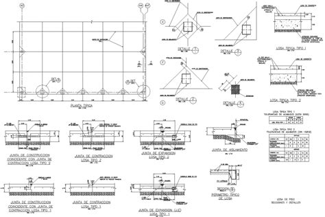 Slab Floor Plan And Section Dwg File Cadbull