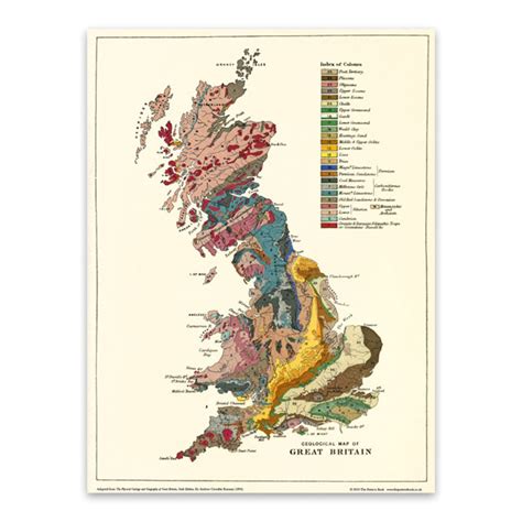 Geological Map Of Great Britain Wall Print The Pattern Book