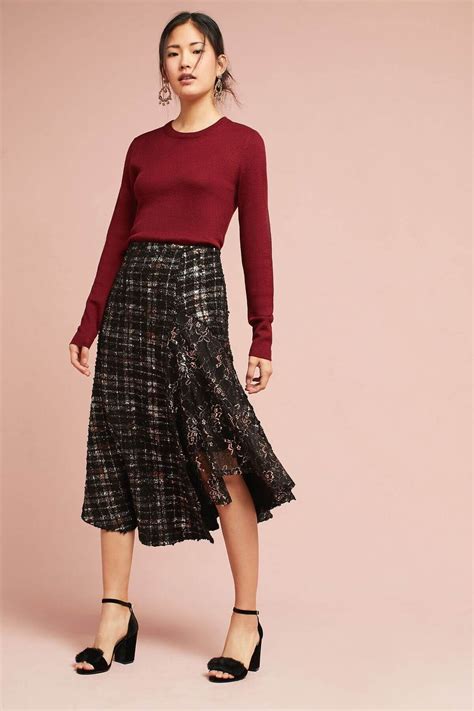 Metallic Tweed Skirt In 2020 Tweed Skirt Womens Skirt Stylish Fashion
