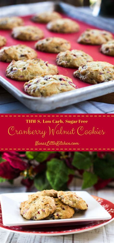 Quick and easy sugar cookies! Sugar Free Cranberry Walnut Cookies via @nanaslilkitchen ...