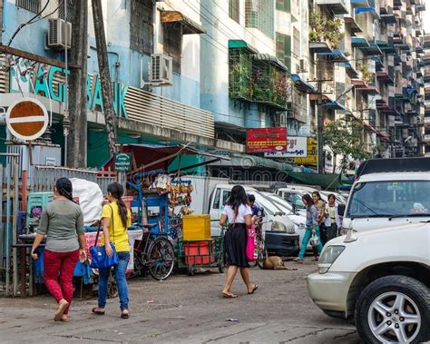Street In Yangon Editorial Stock Image Image Of Myanmar 58824124