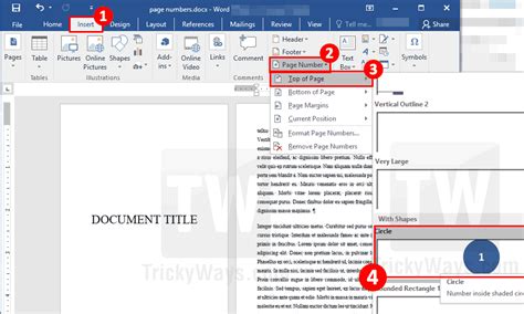 How do i add the word number in a document? Add Page Numbers Starting from Specific Page In Word Document