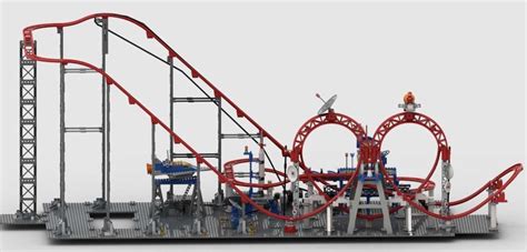 Lego Moc Double Looping Rollercoaster By Gdale Rebrickable Build