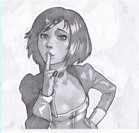 Stunning Pencil Sketch Of Elizabeth From Bioshock Infinite