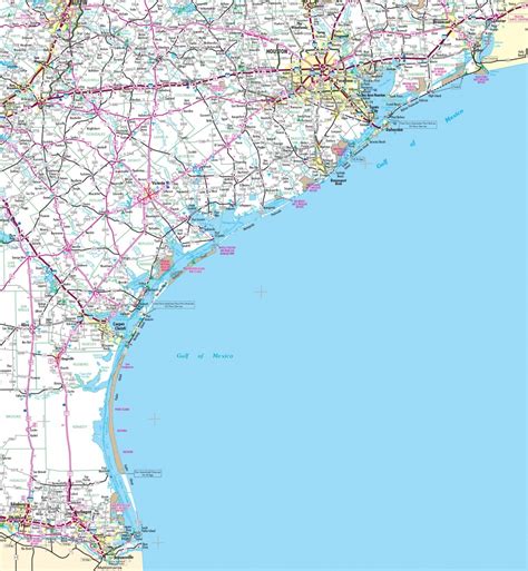 Texas Gulf Coast Beaches Map Free Printable Maps