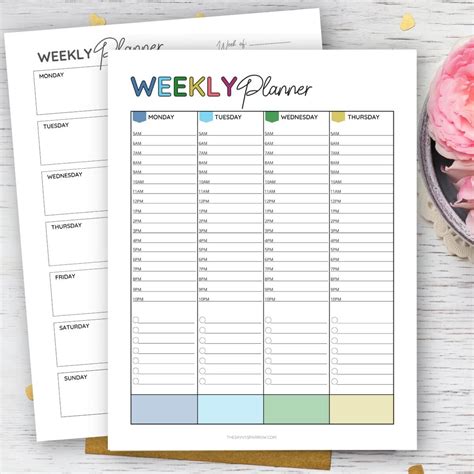 Homework Planner Printable Weekly Schedule Planner Printable Planner