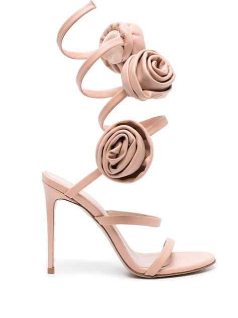 Le Silla Rose 110Mm Spiral Design Sandals In White Lyst