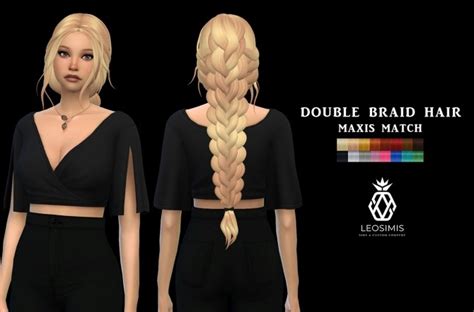 Double Braid Hair P At Leo Sims Sims 4 Updates