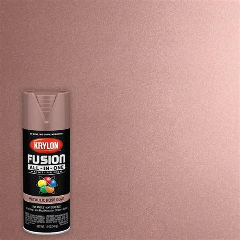 /case ( $6.60 /can) free delivery. Krylon FUSION ALL-IN-ONE Gloss Rose Gold Metallic Spray ...