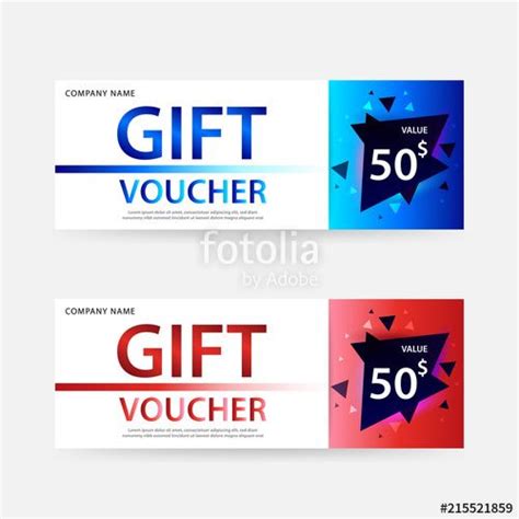 Vector Vector Illustrationt Voucher Template With Geometric