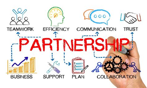 Partnership Chart With Keywords And Elements It Support For Small