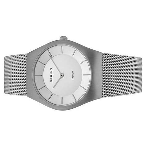 Bering Unisex Uhr Armbanduhr Titan Slim Classic 11935 000 Meshband