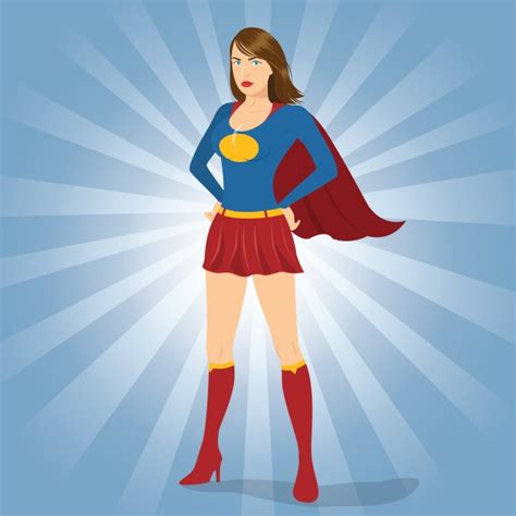 Female Superhero Vector Design Images Female Superhero Standing With