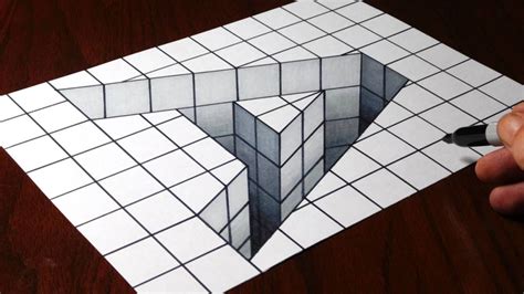 How To Draw An A Hole 3d Trick Art Optical Illusion Youtube