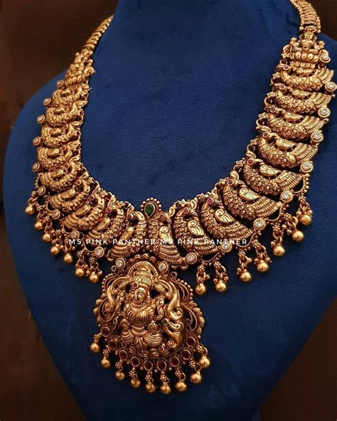 Handmade Bridal Naga Necklace ~ South India Jewels Gold Bride Jewelry