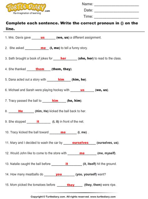 Pronouns And Their Antecedents Worksheets Answer Key