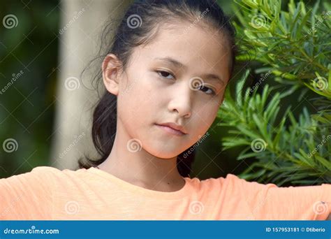 A Serious Cute Asian Girl Stock Image Image Of Beauty 157953181