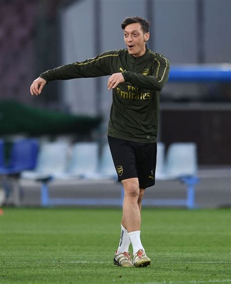 Mesut Ozil Of Arsenal During A Training Session On The Eve Of Their