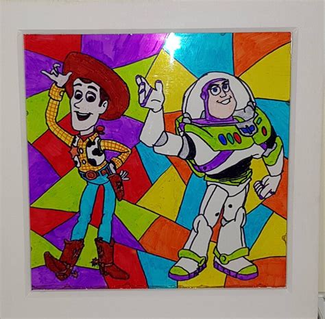 Toy Story Woody Buzz Lightyear Stained Glass Lightbox Handmade Etsy