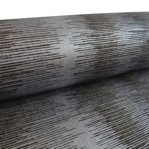 Charcoal Ombre Stripe Wallpaper Silver Metallic Superior Wallcoverings