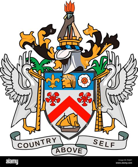 Escudo De Armas De La Federación De Saint Kitts Y Nevis En El Caribe