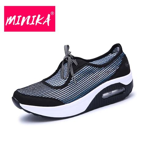 Minika Fashion Breathable Mesh Shoes Women Slip On Shallow Comfortable