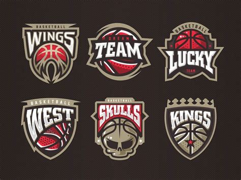 Basketball Team Logo Set Team Logo Design Basketball Logo Design