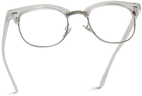 wearme pro wearme pro vintage inspired classic half frame horn rimmed clear lens glasses