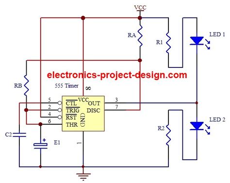 Led Flasher Project Using 555 Timer Ic