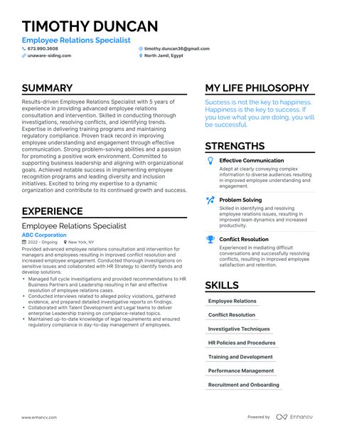 3 Employee Relations Specialist Resume Examples And How To Guide For 2024