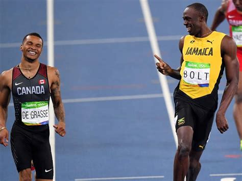 Canadian phenom andre de grasse sprinted through the finish line instead of taking his foot off the gas late in the race to save energy for thursday's final. Usain Bolt's main rival for 100m title, Andre de Grasse ...