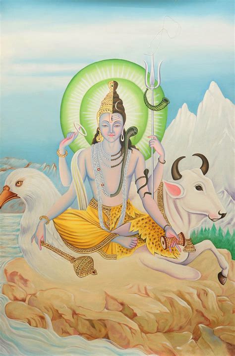 Hari Hara A Composite Image Vishnu And Shiva With Garuda And Nandi