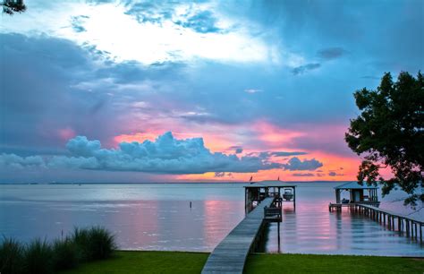 Fairhope Alabama Mobile Bay Sunset Hdr Sunset Over Mo Flickr