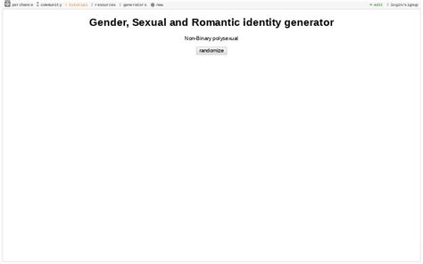 Gender Sexual And Romantic Identity Generator